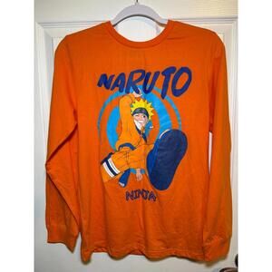 Naruto‎ Ninja Long Sleeve T-Shirt Youth XL Orange | 115665 | NWT
